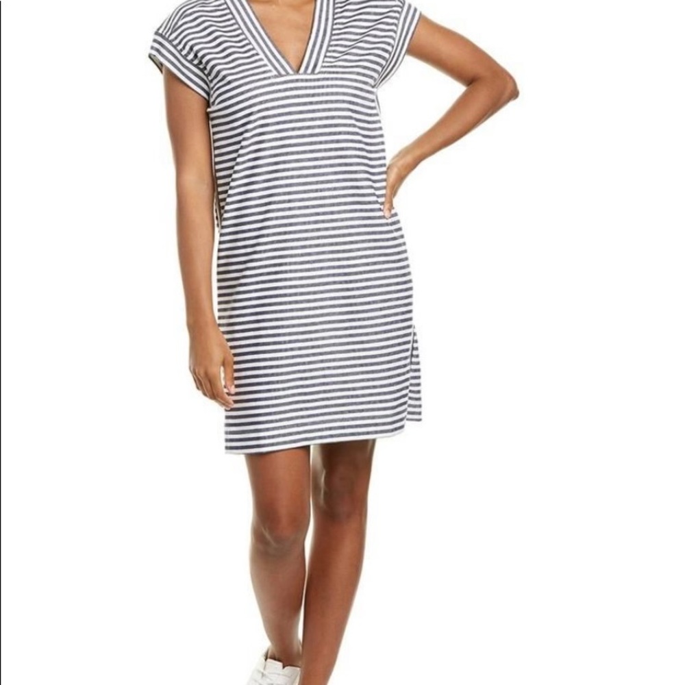 Grey State Striped Midi Dress - Black and White